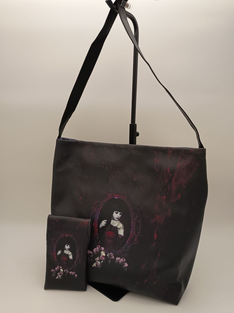 Handtasche Gothic mit Smartphone-Case