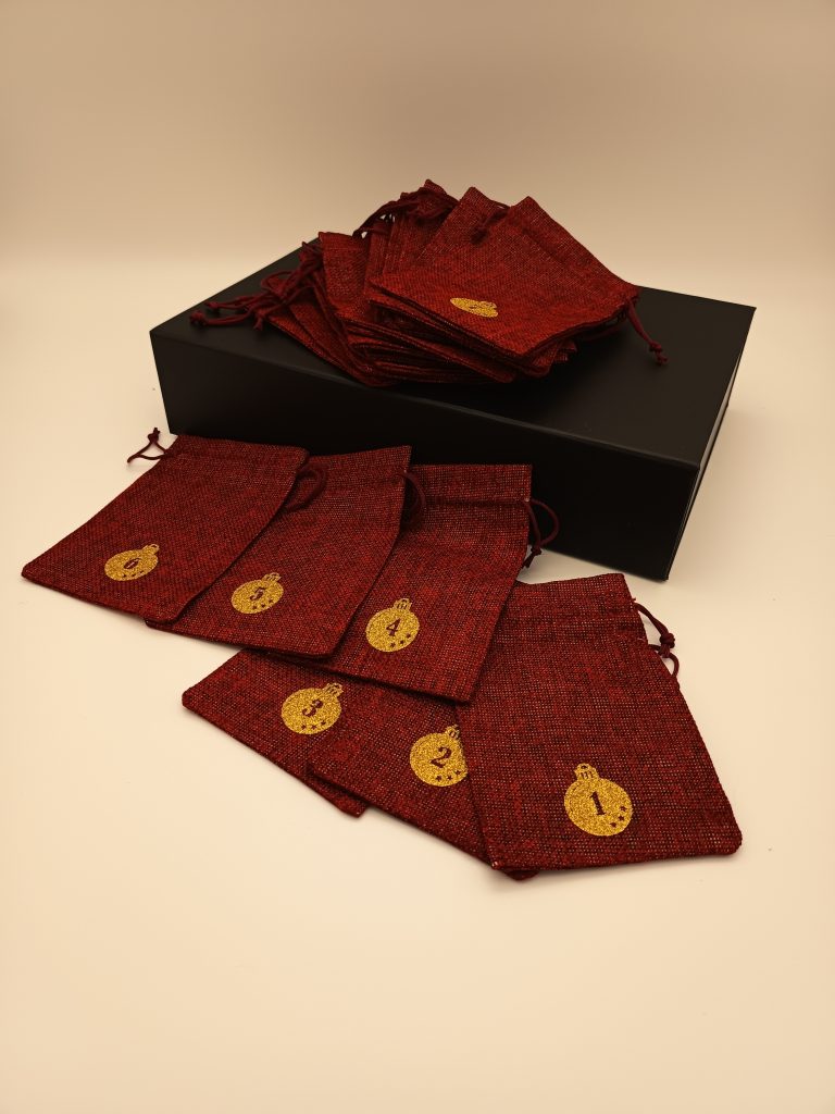 Adventskalender-Säckchen rot